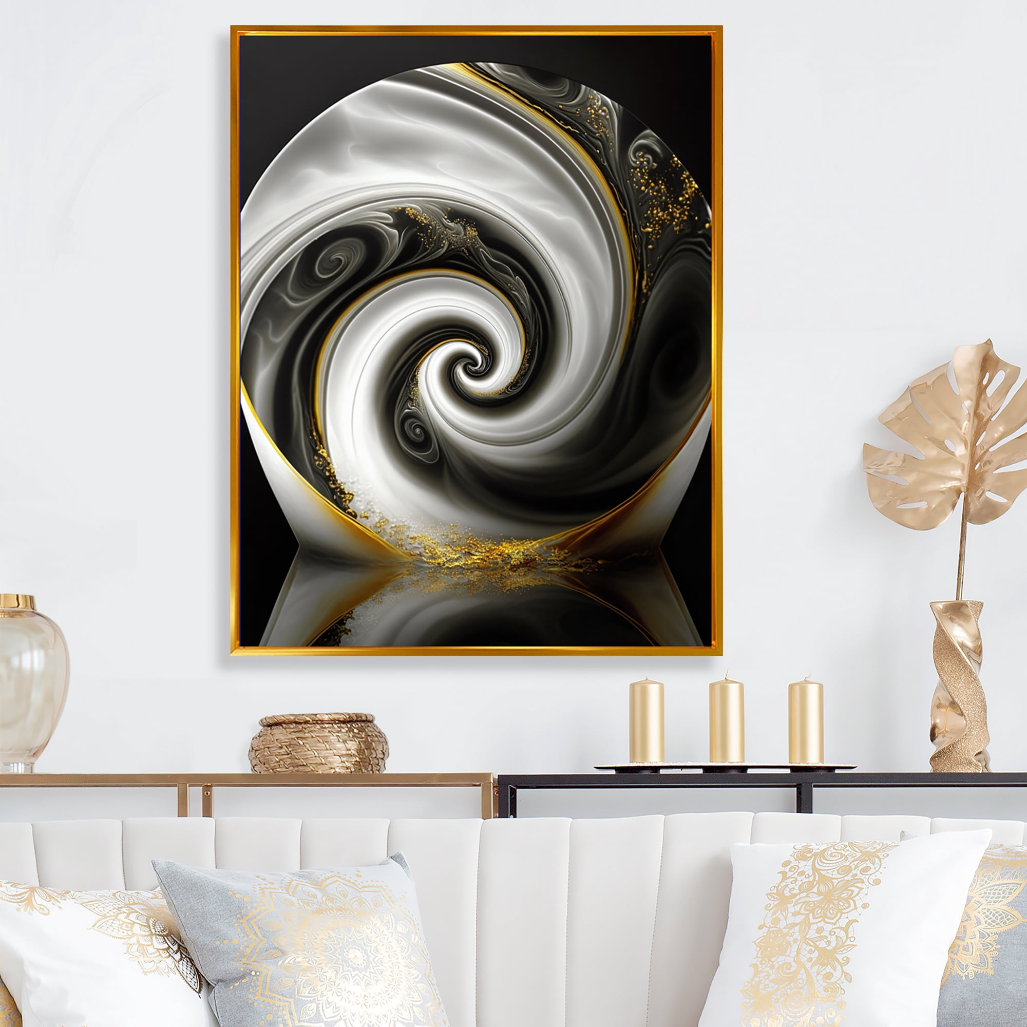 Designart 'Abstract Modern Swirl II' Canvas Wall Art