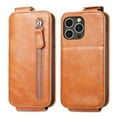 thumbnail image 2 of SaniMore for iPhone 14 Pro Magnetic Closure Top & Bottom Flip Wallet Case, Premium PU Leather Cover with Car Mount Card Slot & Adjustable Kickstand Full Body Protective Shell, Brown, 2 of 9