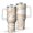 White-1, variant on 40oz Tumbler with Handle and Straw, Vacuum Insulated Stainless Steel Travel Mug, Fits Car Cup Holder, Liquid & Marble Print