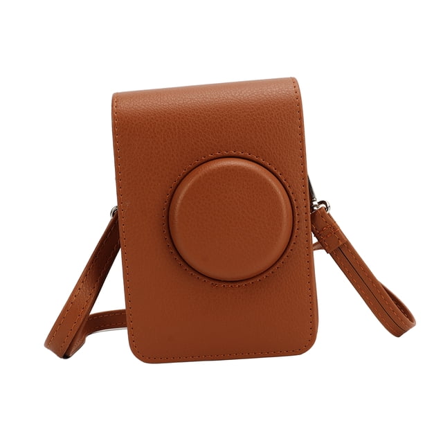 Portable Case for Mini, Retro Camera Bag, PU Leather Soft Liner Detachable Camera Protection Case with Adjustable Strap for Mini