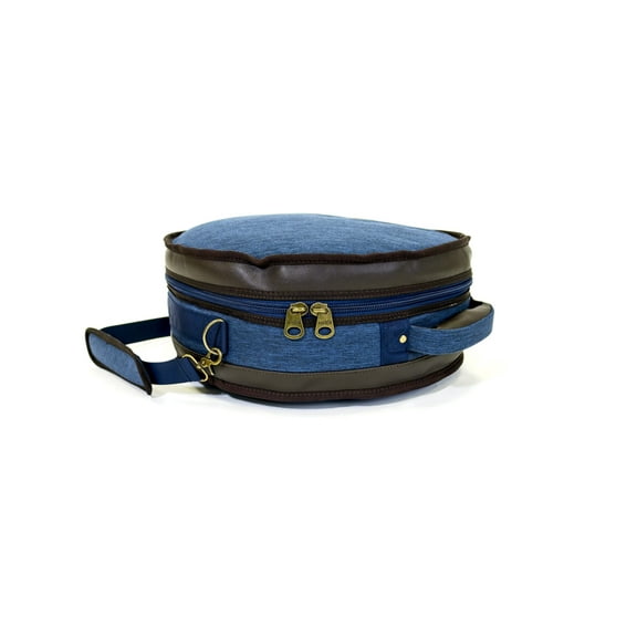 Barton GSP Premium Snare Drum Bag, 14" x 5", Blue & Brown Oxford