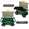 thumbnail image 3 of Pure Garden Rolling Garden Cart with Seat - Storage with Tool Tray (Green), 3 of 9
