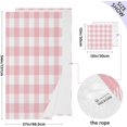 thumbnail image 3 of Dreamtimes Pink Buffalo Plaid Soft Cotton Towel Sets 2 Piece,1 Bath Towel 1 Hand Towel Quick Dry Highly Absorbent Bath Towels Washcloths for Bathroom, Gym, Hotel, and Spa, 3 of 7