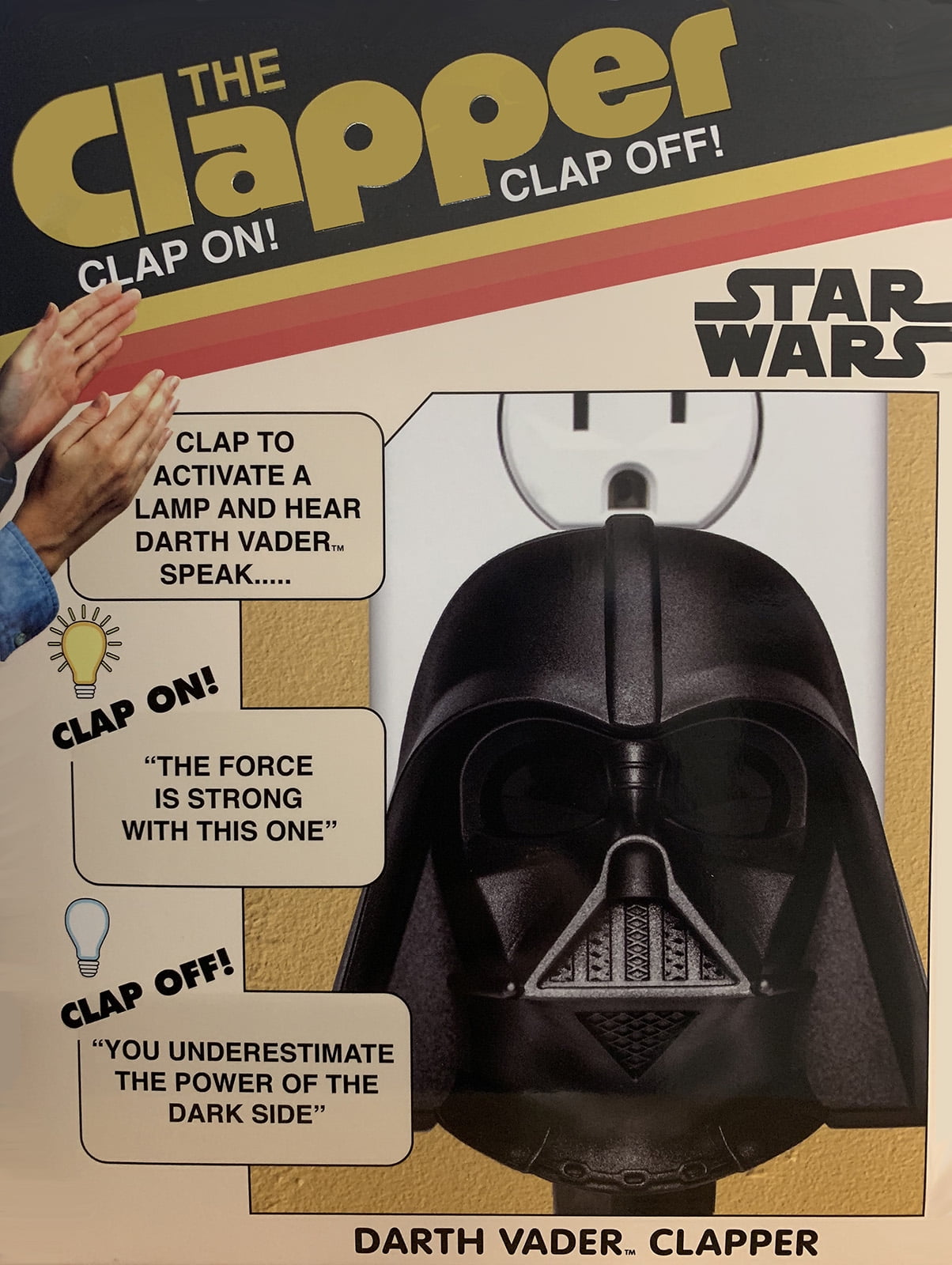 The Clapper Wireless Sound Activated On/Off Light Switch Darth Vadar Retro Box 