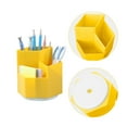 thumbnail image 4 of Qyaukm 360° Rotating Pen Holder 3 Grid Pen Holder Holder Office Supplies Storage Desktop Arrangement Cute Pencil Cup Pot for Home Office Teens, 1Pc Pen Holder, 4 of 9