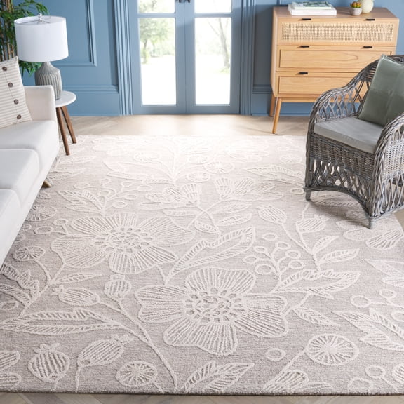 Safavieh Jardin Natalie Floral Wool Area Rug, Natural/Ivory, 8' x 10'