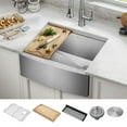 thumbnail image 2 of KRAUS Kore 24" Farmhouse Workstation 16 Gauge Single Bowl Stainless Steel Kitchen Sink with Accessories, 2 of 7