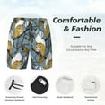 thumbnail image 3 of Yiaed Squirrel And Leaves Print Mens Swim Trunks Bathing Suit Compression Liner Beach Swim Shorts Swimwear Quick Dry Zipper Pocket No-Chafing Board Short-XX-Large, 3 of 6