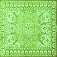 thumbnail image 1 of Ahgly Company Indoor Square Medallion Green Traditional Area Rugs, 7' Square, 1 of 1