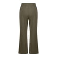 thumbnail image 4 of Pantalones de lino acampanados de cintura alta para mujer - Poliéster, corte holgado, informal de verano, 4 of 6