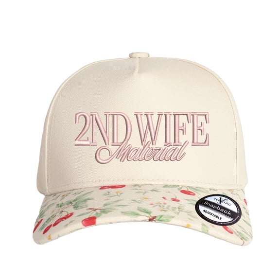 Vergiac 2ND WIFE MATERIAL Letter Embroidered Color Block Trucker Hat, Unisex Adjustable Breathable Cotton Fashion Cap for Travel and Daily Wear