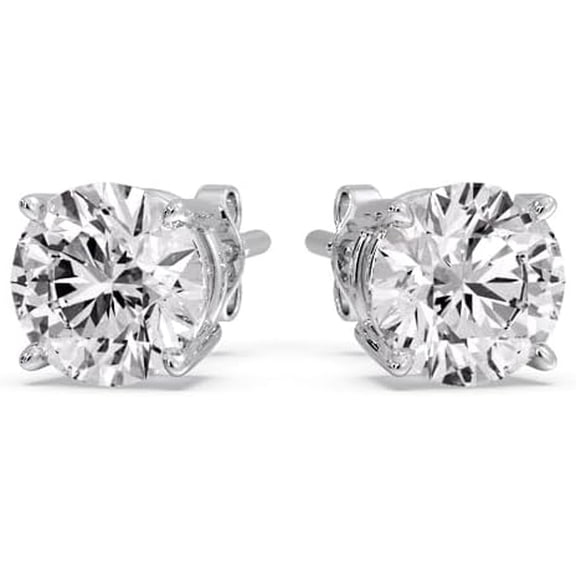 0.20 Carat Lab Grown Diamond Stud Earrings for Women in Sterling Silver with Push Back