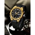 thumbnail image 2 of 1pc Black Rubber Strap Sporty 24 Hour Water Resistant Round Dial Digital Watch, For Daily Decoration, 2 of 4
