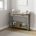 thumbnail image 6 of NEILA Console Table with 2 Storage Drawers, Entryway Table, Farmhouse Narrow Sofa Table with Storage Shelf, Accent Wood Table for Bedroom, Living Room, Hallway, Foyer, 43"L x 12"W x 30"H (Grey), 6 of 7