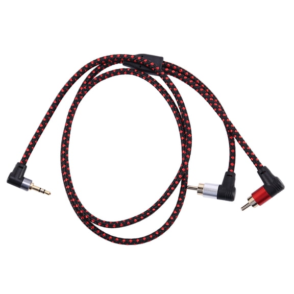 90 Degree 3.5mm Male to 2 RCA AUX Y Microphone Plug for Laptop 1M