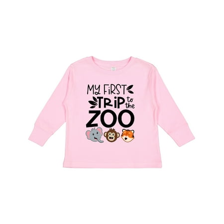 

Inktastic My First Trip to the Zoo Cute Animals Gift Toddler Boy or Toddler Girl Long Sleeve T-Shirt