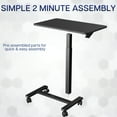 thumbnail image 4 of VIVO Pneumatic 28" x 16" Over Sofa Laptop Table, Mobile Desktop, Black, 4 of 8