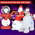 thumbnail image 2 of Gymax 6 Ft Christmas Inflatable Animated Santa Penguin & Snowman Riding Polar Bear Outdoor, 2 of 5