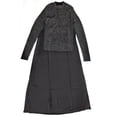 thumbnail image 3 of Hilary Radley Women's Slip Dress Sweater Set Mock Neck Long Sleeve Black Combo, 3 of 6
