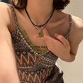 thumbnail image 2 of Small Round Peace Buckle Bead Pendant Necklace Simple Jewelry Vintage Clavicle Chain Fashion Layered Choker Necklace, 2 of 5