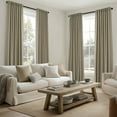 thumbnail image 2 of Topfinel Flax linen Curtains 96 Inch Long for Living Room Bedroom Taupe Thick Linen Textured Semi Sheer Rustic Farmhouse Rod Pocket Back Tab Drapes(2 Pieces,With Hooks), 2 of 10