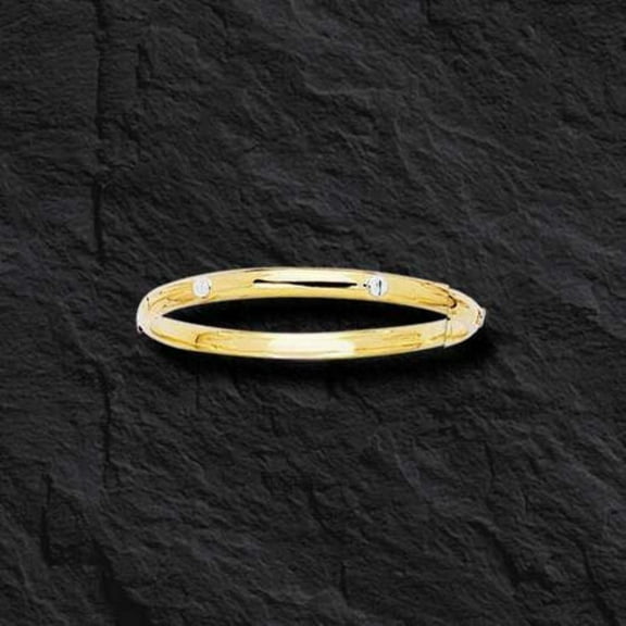 14K Gold Screw Accent Children's Bangle