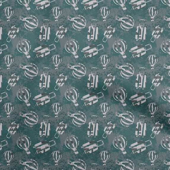 oneOone Viscose Jersey Turquoise Green Fabric Travel Diy Clothing Quilting Fabric Print Fabric By Yard 60 Inch Wide