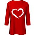 thumbnail image 4 of Plebaso Hauts Cœur pour Femmes Manches 3/4 Col Rond T-Shirts Graphiques Mignons Imprimés Blouses Décontractées pour Femmes, 4 of 5