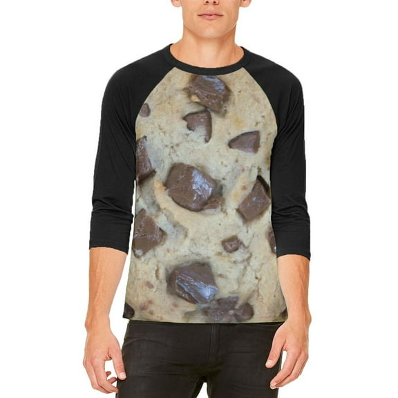 Chocolate Chip Cookies Chunks Mens Raglan T Shirt