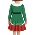 thumbnail image 3 of Renewold Breathable Flared Dress for Teen Girls Long Sleeve High Waistline Christmas Bow Elf Swing Dress Fall Winter Outdoor Play Tour Dresses Size L, 3 of 4