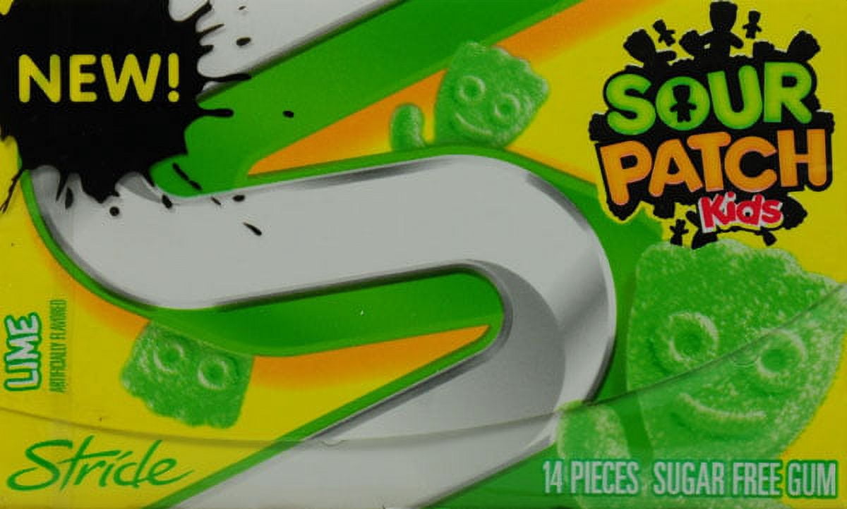Stride Sour Patch Kids Lime Sugar Free Gum, 14 pc