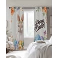 thumbnail image 3 of Happy Easter Blackout Curtains 96 Inches Long, Spring Watercolor Bunny Eggs Flowers Beige Thermal Insulated Black Out Curtains, Darkening Window Curtain for Bedroom Living Room 52"x96" 2 Panels, 3 of 9