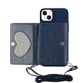 thumbnail image 1 of For Iphone 14 Crossbody Lanyard Wallet Card Bag Phone Case(Dark Blue), iPhone 13 Pro Max, 1 of 5
