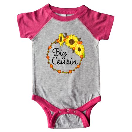 

Inktastic Big Cousin Sunflower Wreath Gift Baby Boy or Baby Girl Bodysuit