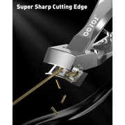 BEZOX Nail Clippers with Metal Nail File - Toenail Clipper for Thick Nails, Finger Nails Clipper for Adult, Wide Open Jaw Nail Cutters Trimmers - Silver