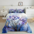thumbnail image 2 of Manfei Purple Iris 2pcs Bedding Comforter Set,Watercolor Marble Twin Comforter Sets,Gradient Ombre Breathable Bedding Set,Super Cozy Floral Room Decor,Reversible, 2 of 8