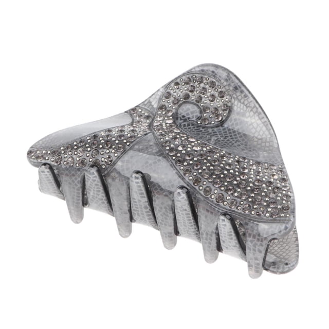 Pinzas para el pelo con diamantes de imitación grandes para mujer, pinzas, accesorios de moda de estilo gris Yuyangstore Garra de pelo para mujer