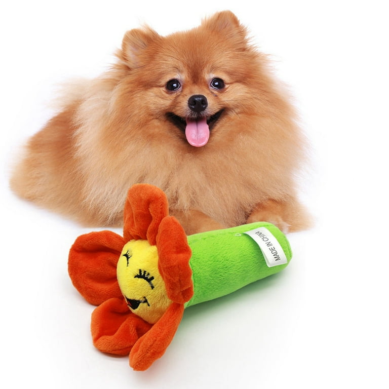 2-in-1 Plush & TPR Dog Toy - Hubble The Martian in Orange