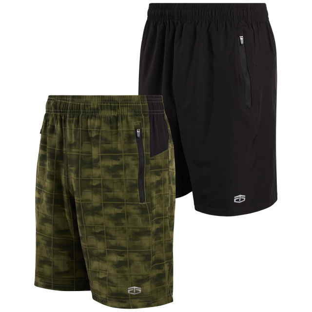 TAPOUT Men's Athletic Shorts 2 Pack DryFit Performance Gym Shorts