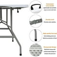 thumbnail image 4 of Plastic Folding Table, 6ft x 2.5 ft Great for Outdoors & Indoor (BROWN), 4 of 4