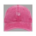thumbnail image 2 of ZHOGXU Ladies Baseball Cap Love Heart Embroidered Wide Brim Retro Distressed Fashion Comfortable Summer Hat For Casual Daily Wear,Hot Pink,One Size, 2 of 3