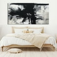 thumbnail image 2 of Large black wall art green and white abstract painting original black and white textured canvas wall art modern abstract art entrance wall art,(122*244cm)48*96 Inches,Unstretched,Frameless, 2 of 4