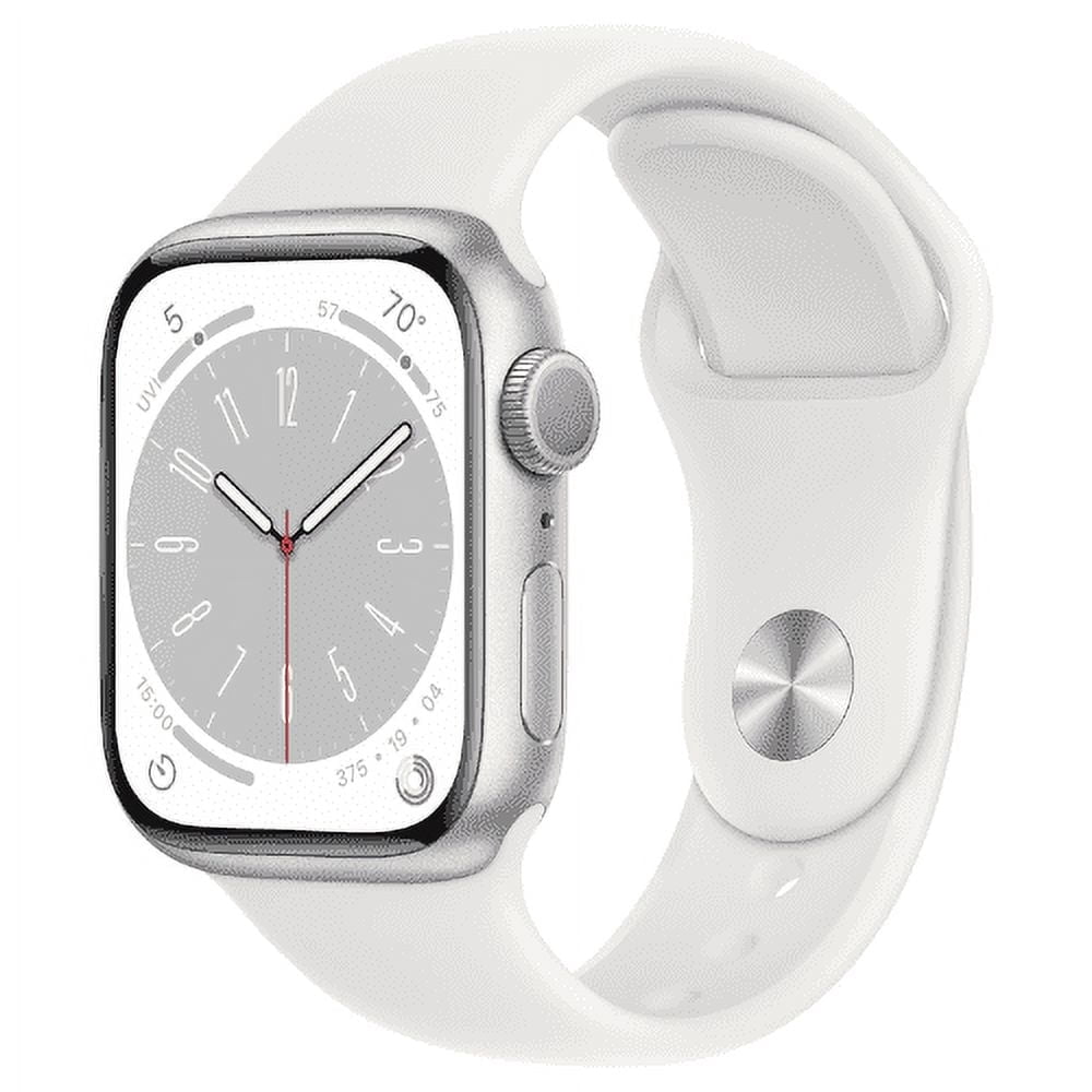 Pre-Owned Apple Watch Series 8 (GPS), 41mm Silver Aluminum Case with White Sport Band