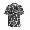 thumbnail image 2 of Daiia Colorful Mushrooms Hawaiian Shirt for Men Gentle Cotton Regular Short Sleeve Casual-X-Large, 2 of 9