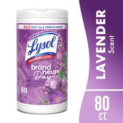 Lysol Disinfecting Wipes, All Purpose Cleaner, Multi Surface Antibacterial Cleaning Wipes, Cleaning Supplies, Lavender & Cotton Blossom Scent, 80 Count
