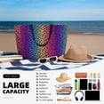thumbnail image 5 of Wukai Leopard Neon Rainbow Gradient Print Zipper Bag,large Beach Tote Bag,Waterproof Sandproof Bag,Grocery and Picnic Tote Travel Bag, 5 of 5