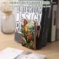 thumbnail image 7 of Bookends 1 Pair Non-Skid Bookend Wood Bookends for Shelves Book Stand for CDs - Rooster With Full Body, 7 of 7