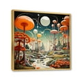 thumbnail image 2 of Designart "Mushroom Dreams Colorful Mid Century Midcentury I" Mid-century Floater Framed Wall Art Print, 2 of 7