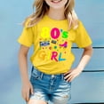thumbnail image 2 of XEGLSBU Girls T Shirts Size 14-16 Shirts for Teen Kids Girls Short Sleeve 100 Days of School Print T-Shirt Female Present Tops Yellow-C Size 8-9 Years, 2 of 4