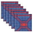 thumbnail image 2 of Iauyy Satin Napkins Set of 4- Red Blue Tartan Pattern DIY Printing Decoration Cloth Napkin- Easy Care for Home/Party, 2 of 8